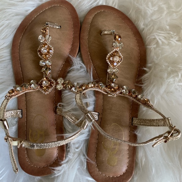 ANN GOLD FLAT SANDALS - Picture 5 of 6